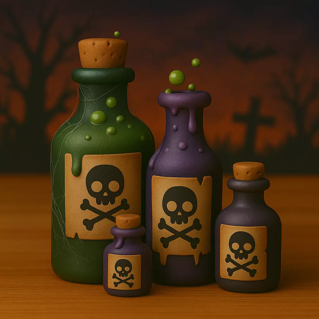 Decoracion Halloween POP Botellas de veneno 3D print model_0