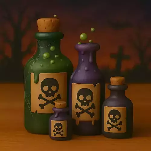 Decoracion Halloween POP Botellas de veneno 3D print model