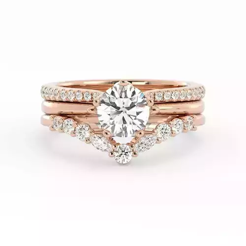 Three Ring Full Wedding Set 3DM With Rendering