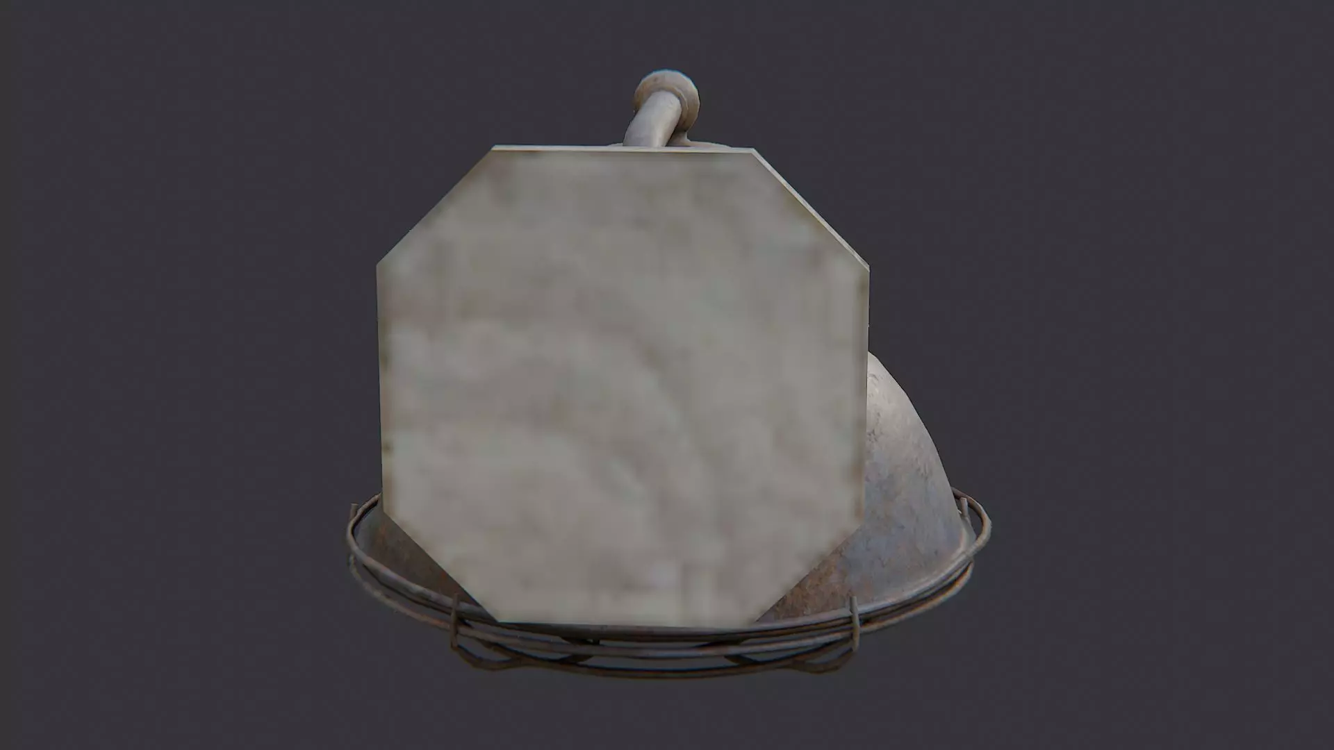 Rusty Industrial Wall Mounted Lamp Fixture Low-poly 3D model_1