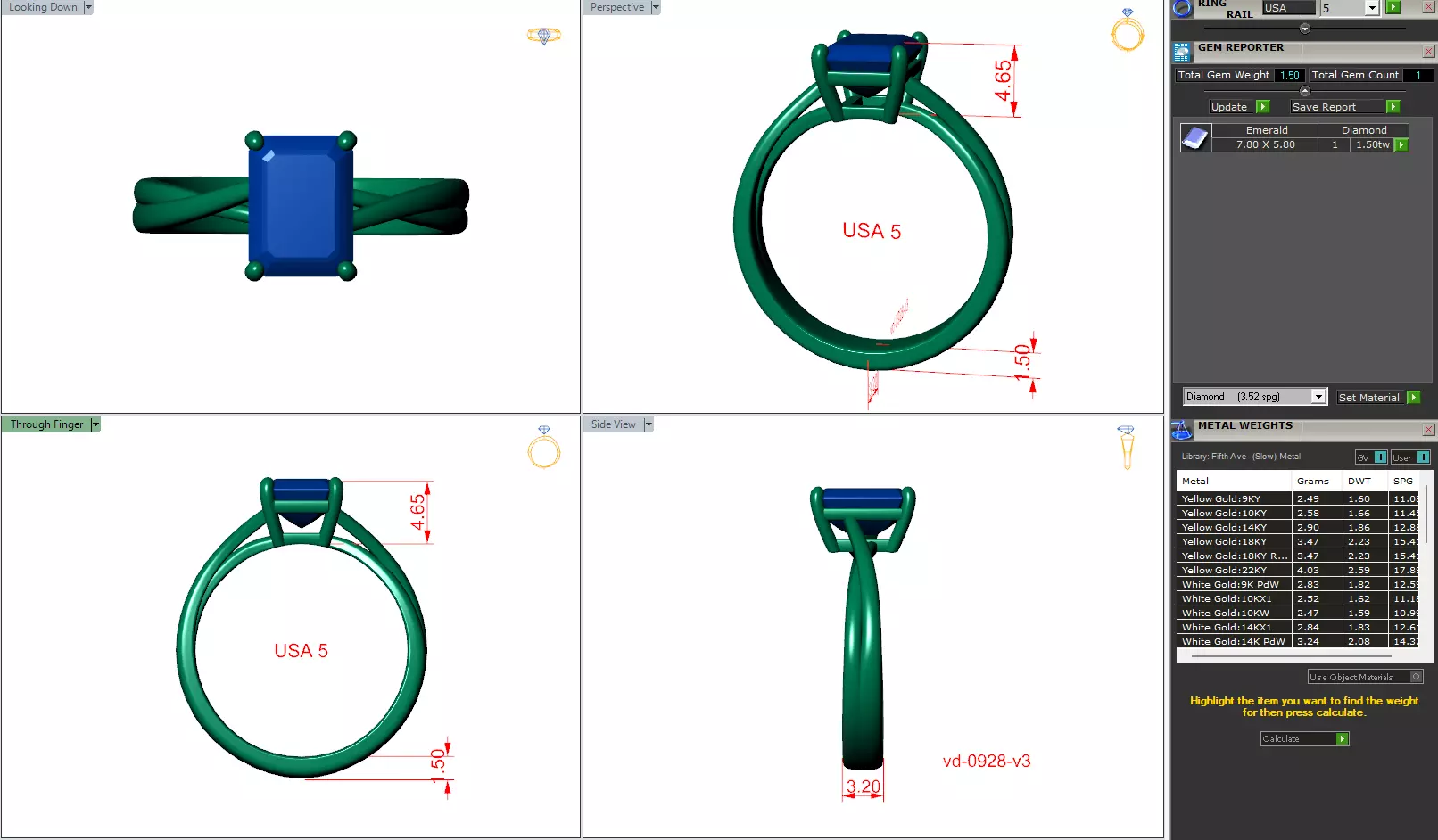 Emerald Cut Solitaire With Twist Band And Rendering 3D print model_7