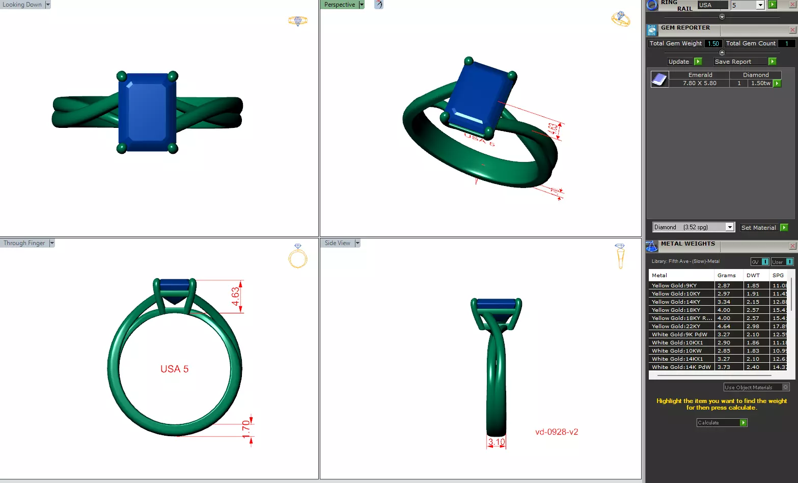 Emerald Cut Solitaire With Twist Band And Rendering 3D print model_6