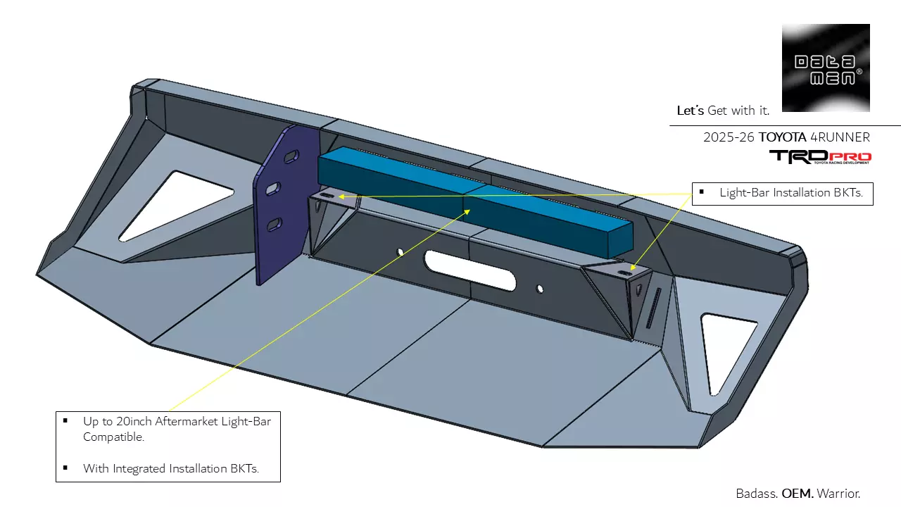 2025 TOYOTA 4RUNNER Front Winch Bumper Bullbar 3D Model 3D model_22