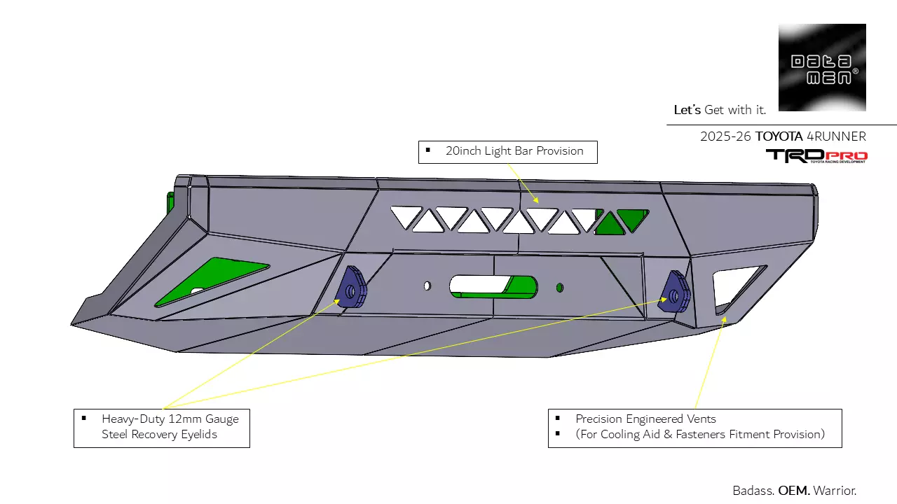 2025 TOYOTA 4RUNNER Front Winch Bumper Bullbar 3D Model 3D model_21
