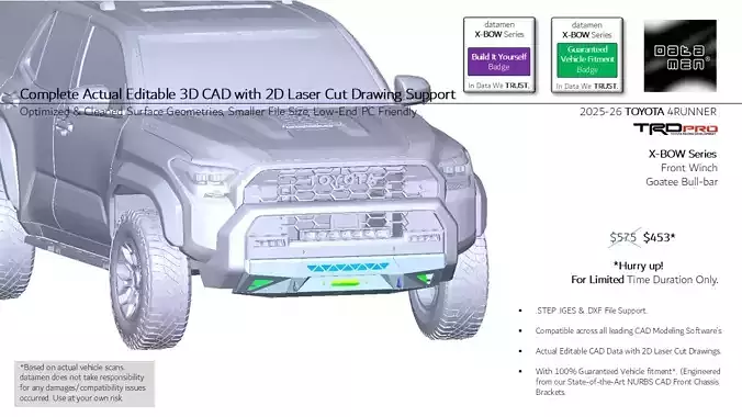 2025 TOYOTA 4RUNNER Front Winch Bumper Bullbar 3D Model 3D model 2025 TOYOTA 4RUNNER Front Winch Bumper Bullbar 3D Model 3D model