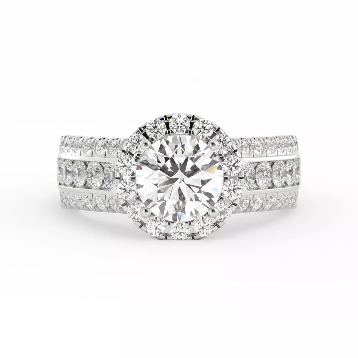 ChunkyRoundDiamondRingPaveBlingWithRendering3DM|3DPrintModel