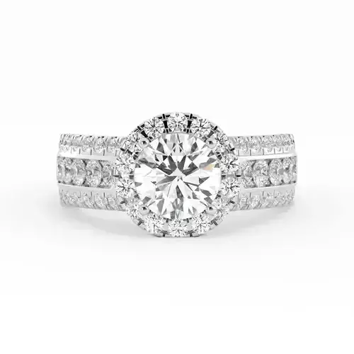 Chunky Round Diamond Ring Pave Bling With Rendering 3DM