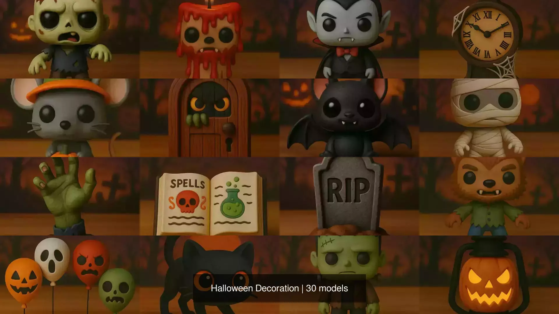 Halloween Decoration 3D Model Collection_0