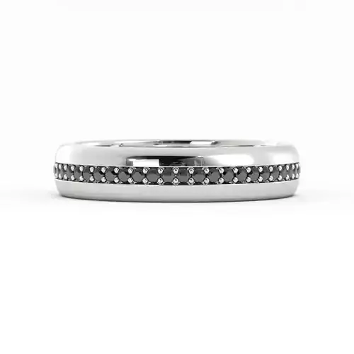 Mens Wedding Band With Center Row Diamond With Rendering 3DM