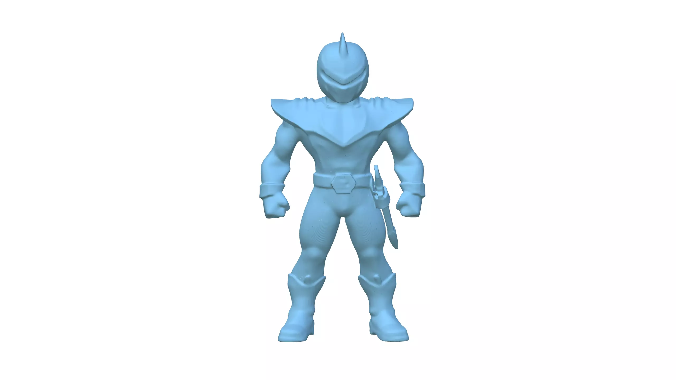 Silver Warrior Futuristic Sci-Fi Hero 3D Model 3D model_8