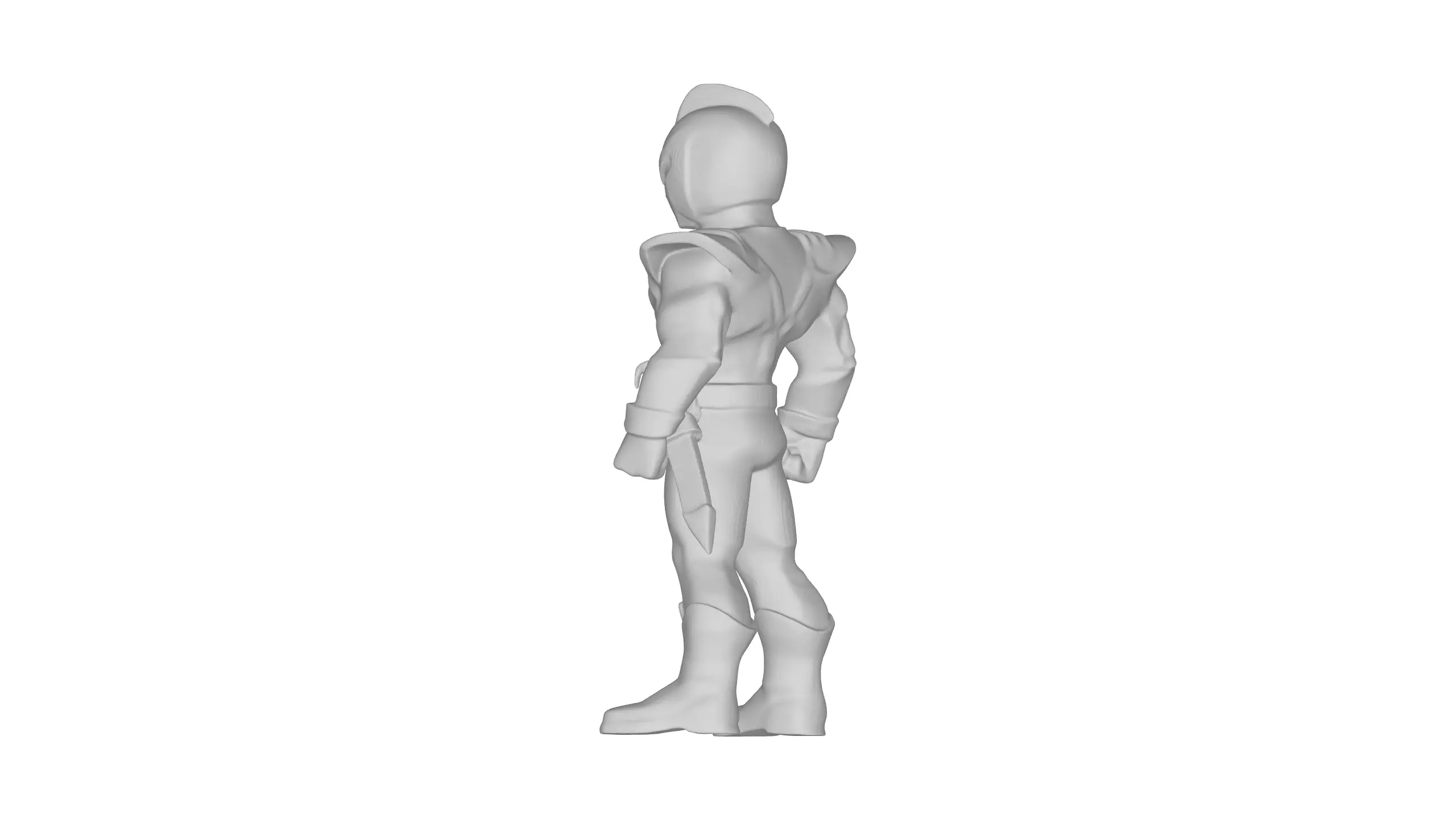 Silver Warrior Futuristic Sci-Fi Hero 3D Model 3D model_16