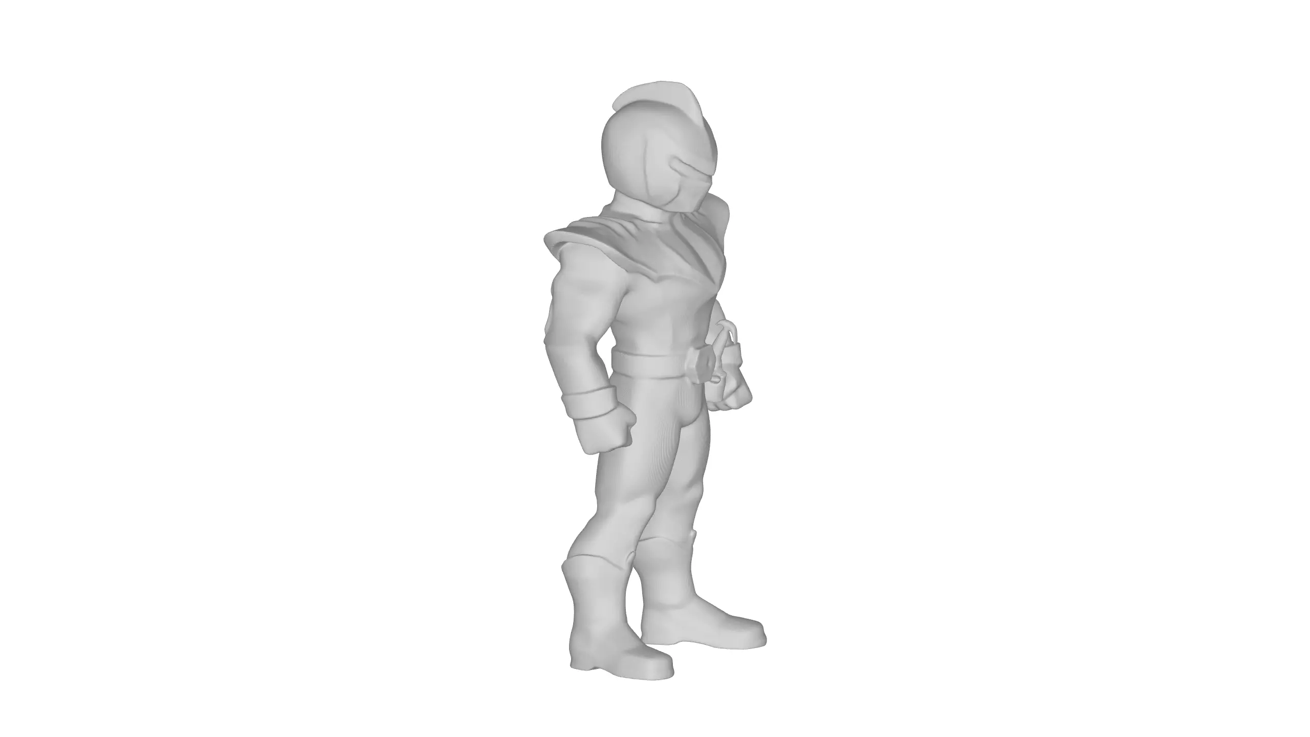 Silver Warrior Futuristic Sci-Fi Hero 3D Model 3D model_18