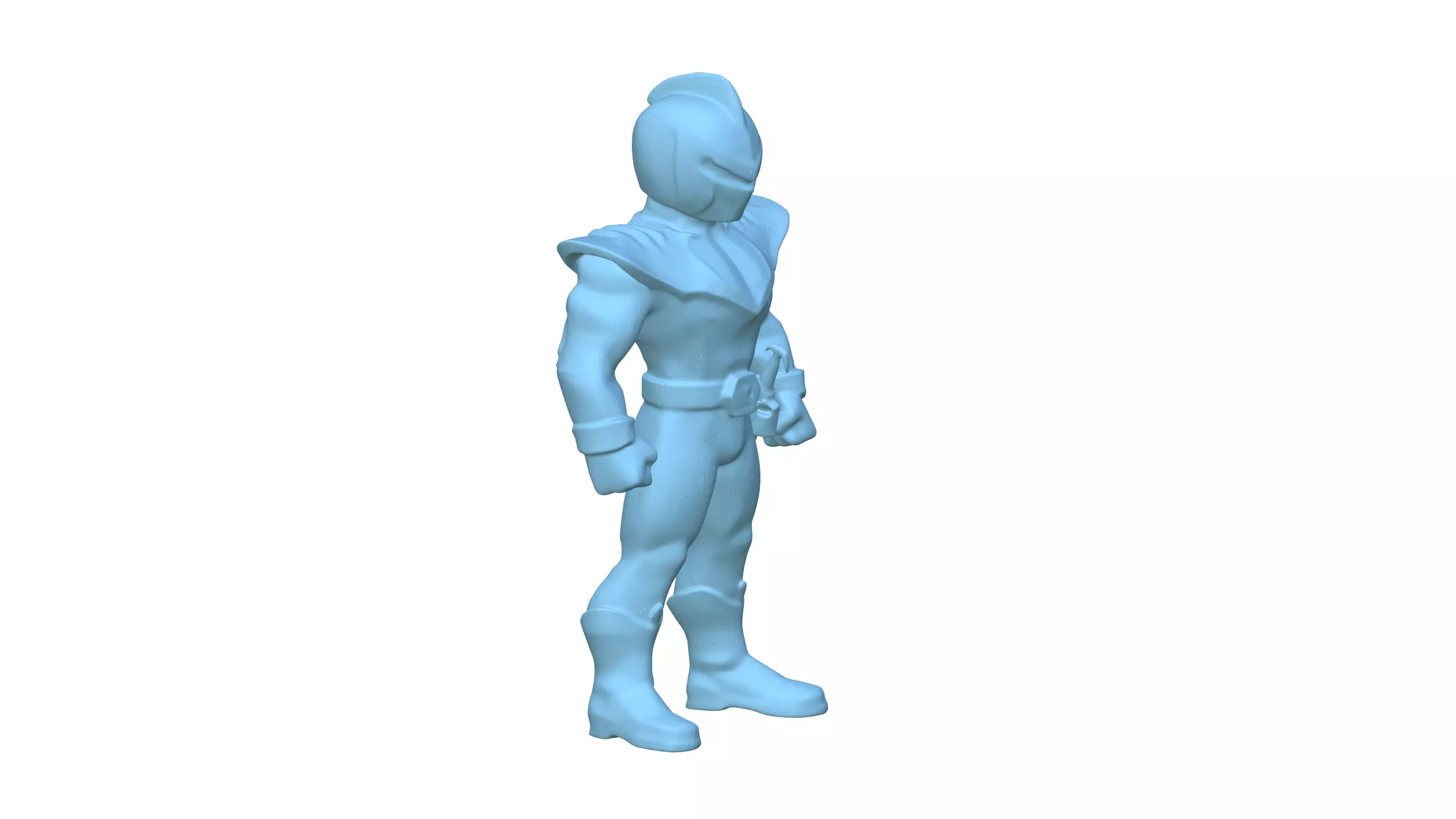 Silver Warrior Futuristic Sci-Fi Hero 3D Model 3D model_11