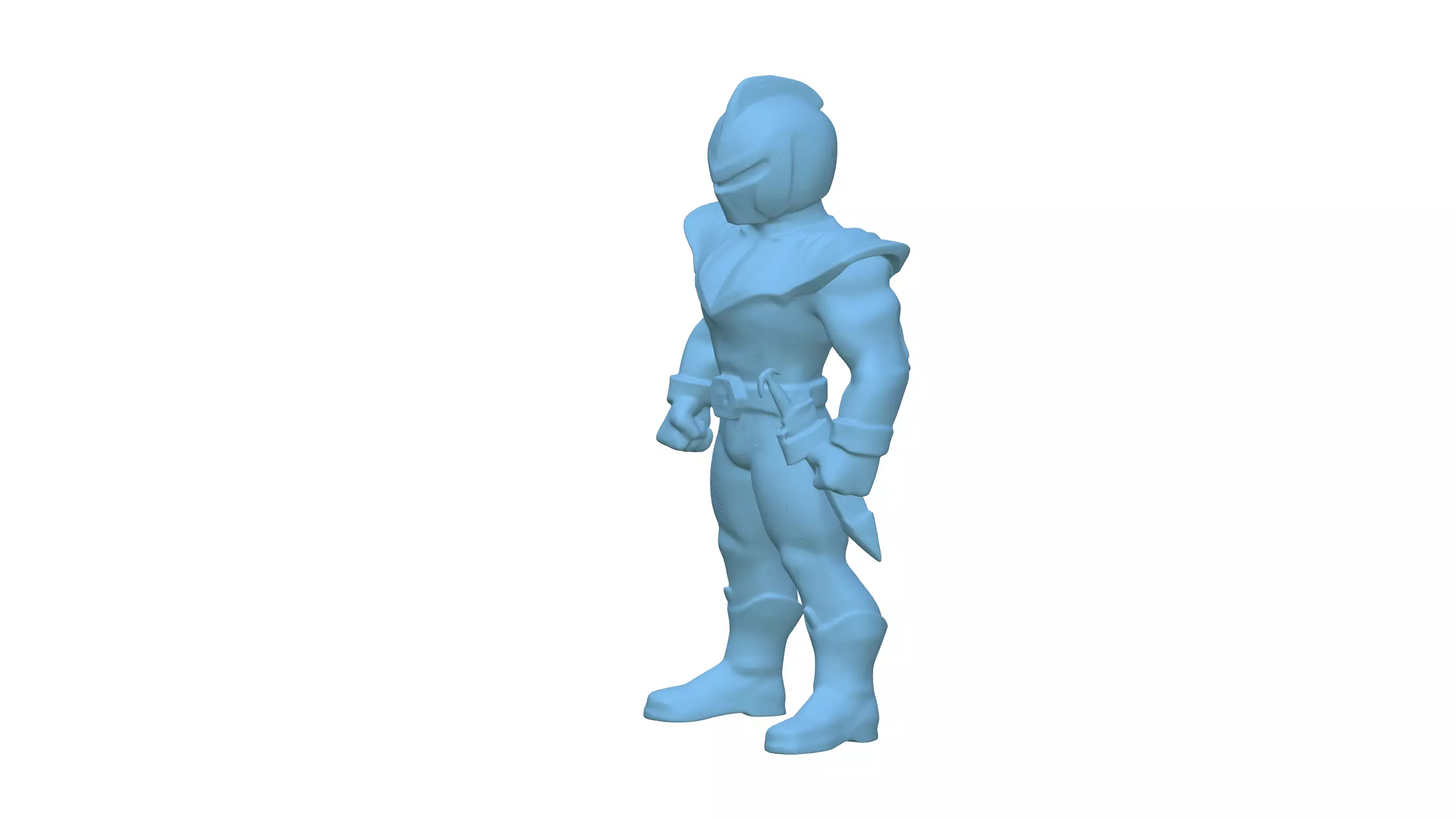 Silver Warrior Futuristic Sci-Fi Hero 3D Model 3D model_10