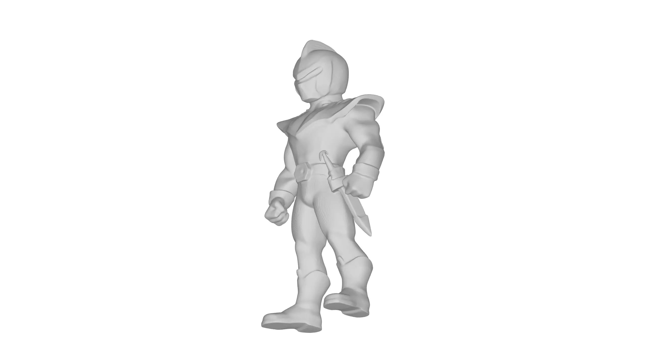 Silver Warrior Futuristic Sci-Fi Hero 3D Model 3D model_17