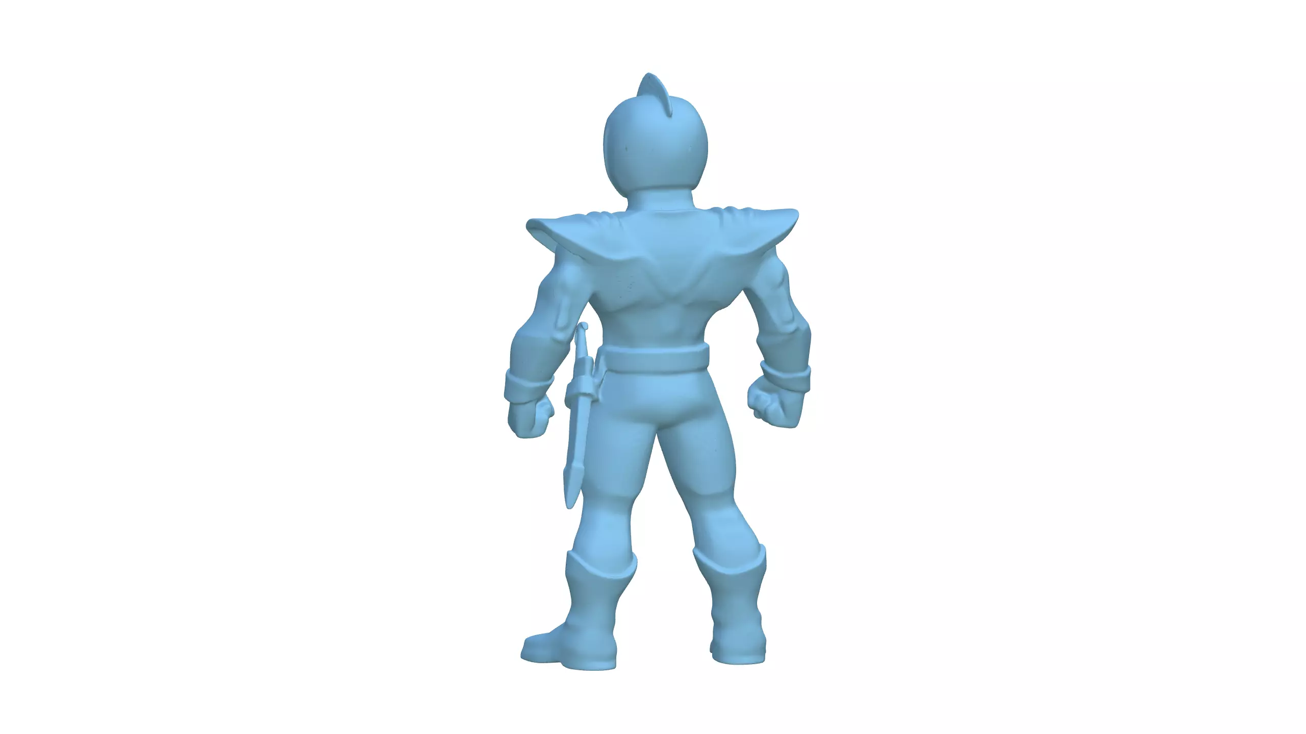 Silver Warrior Futuristic Sci-Fi Hero 3D Model 3D model_13