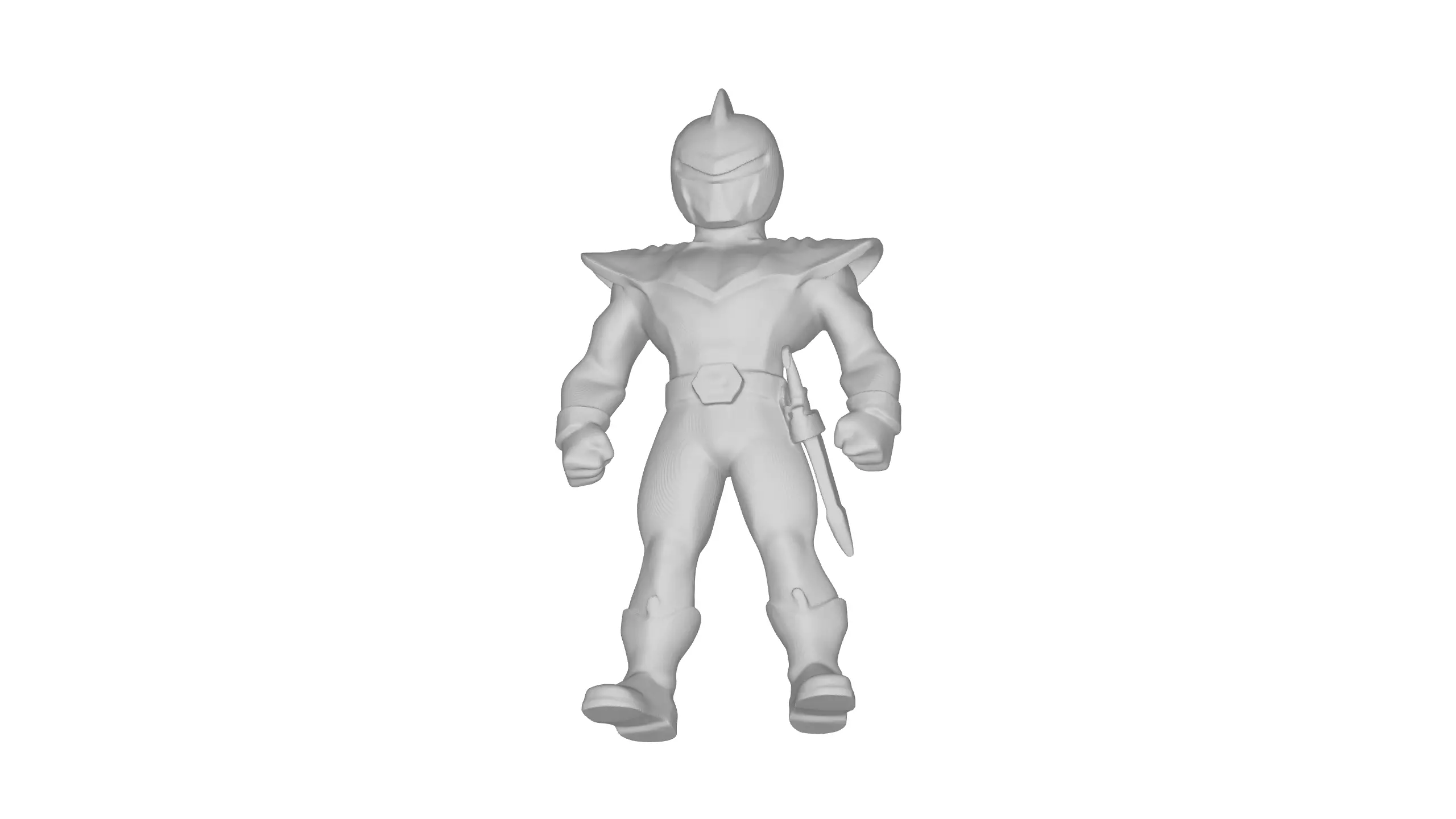 Silver Warrior Futuristic Sci-Fi Hero 3D Model 3D model_14
