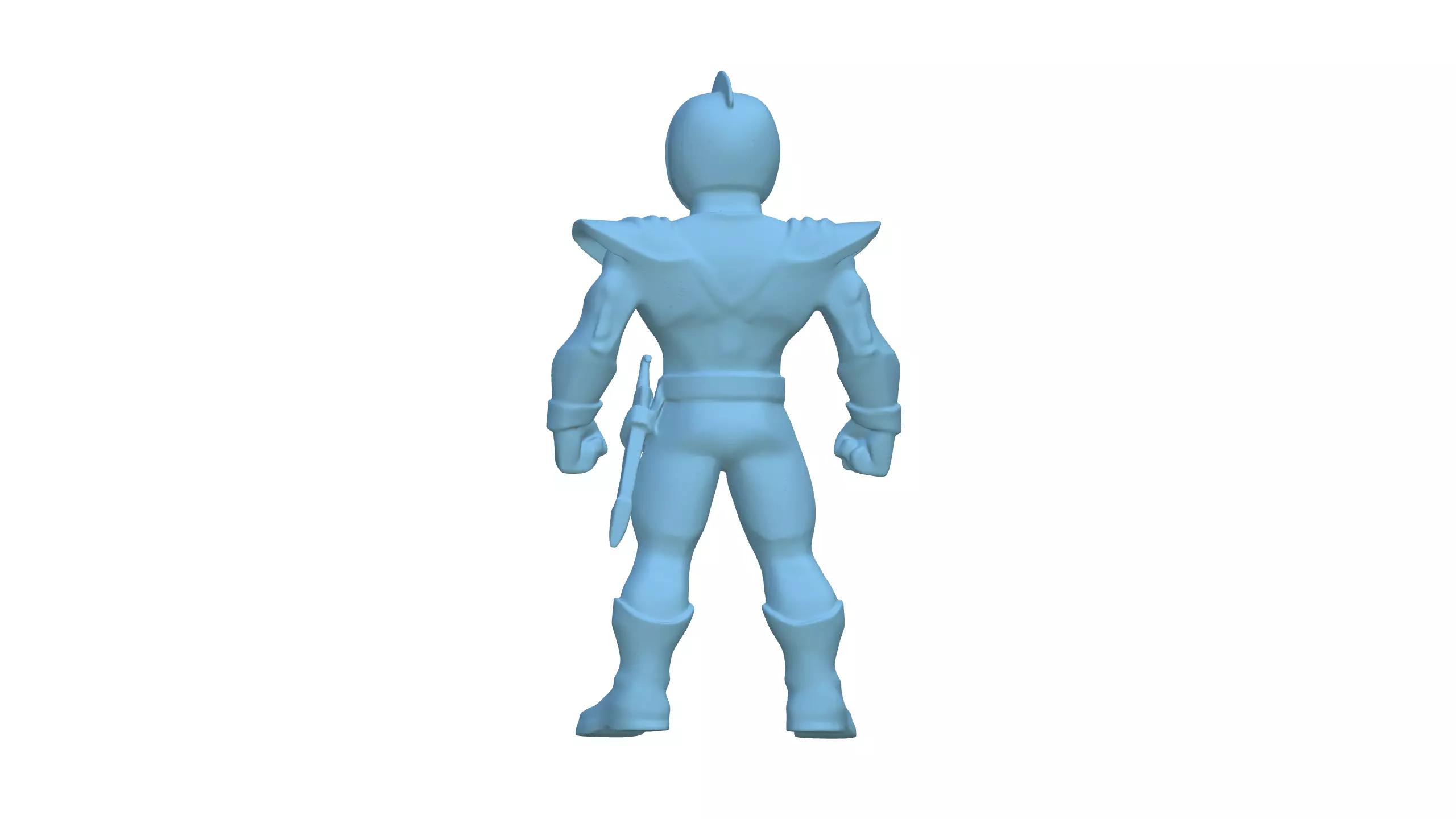 Silver Warrior Futuristic Sci-Fi Hero 3D Model 3D model_9