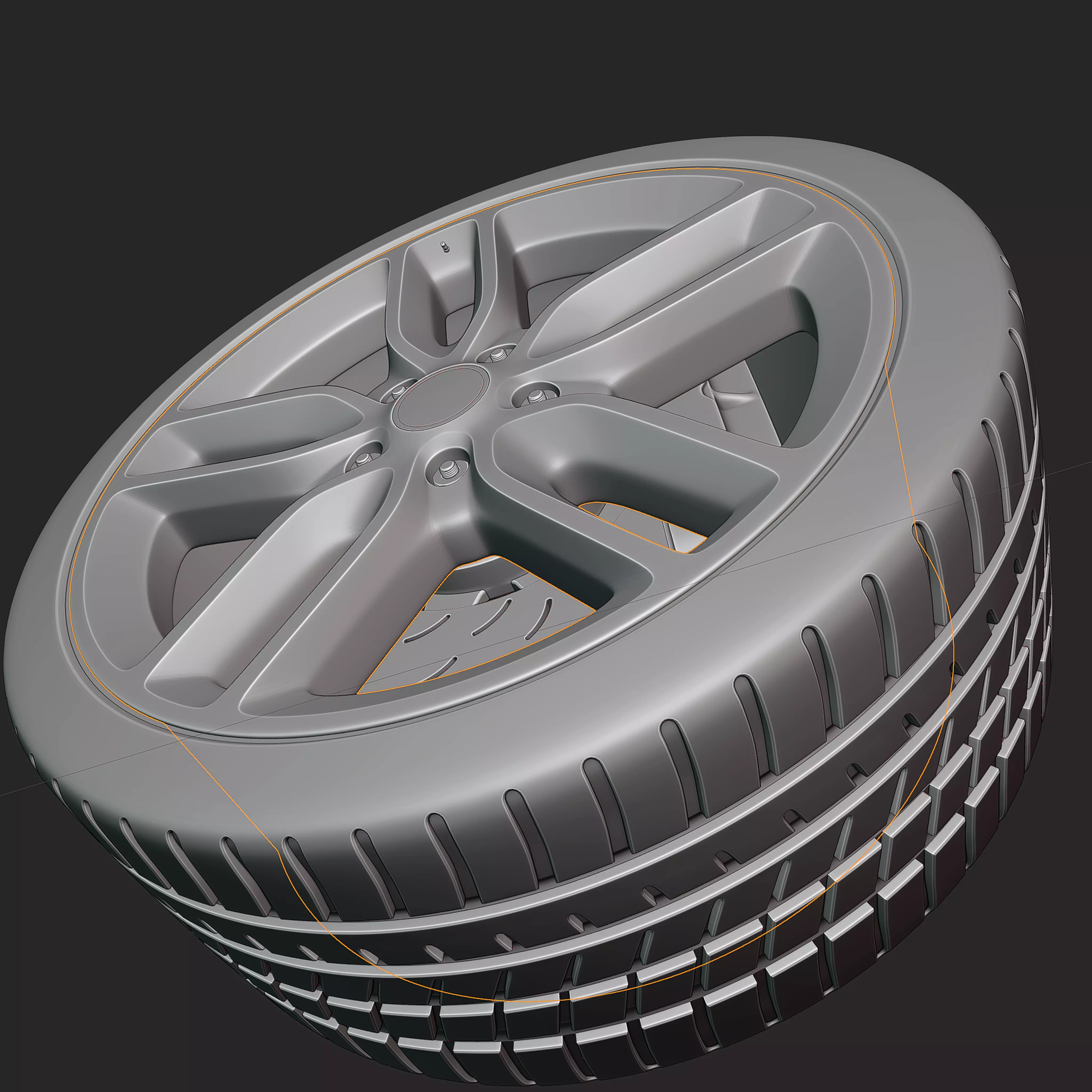 c rim tire 3D model_6