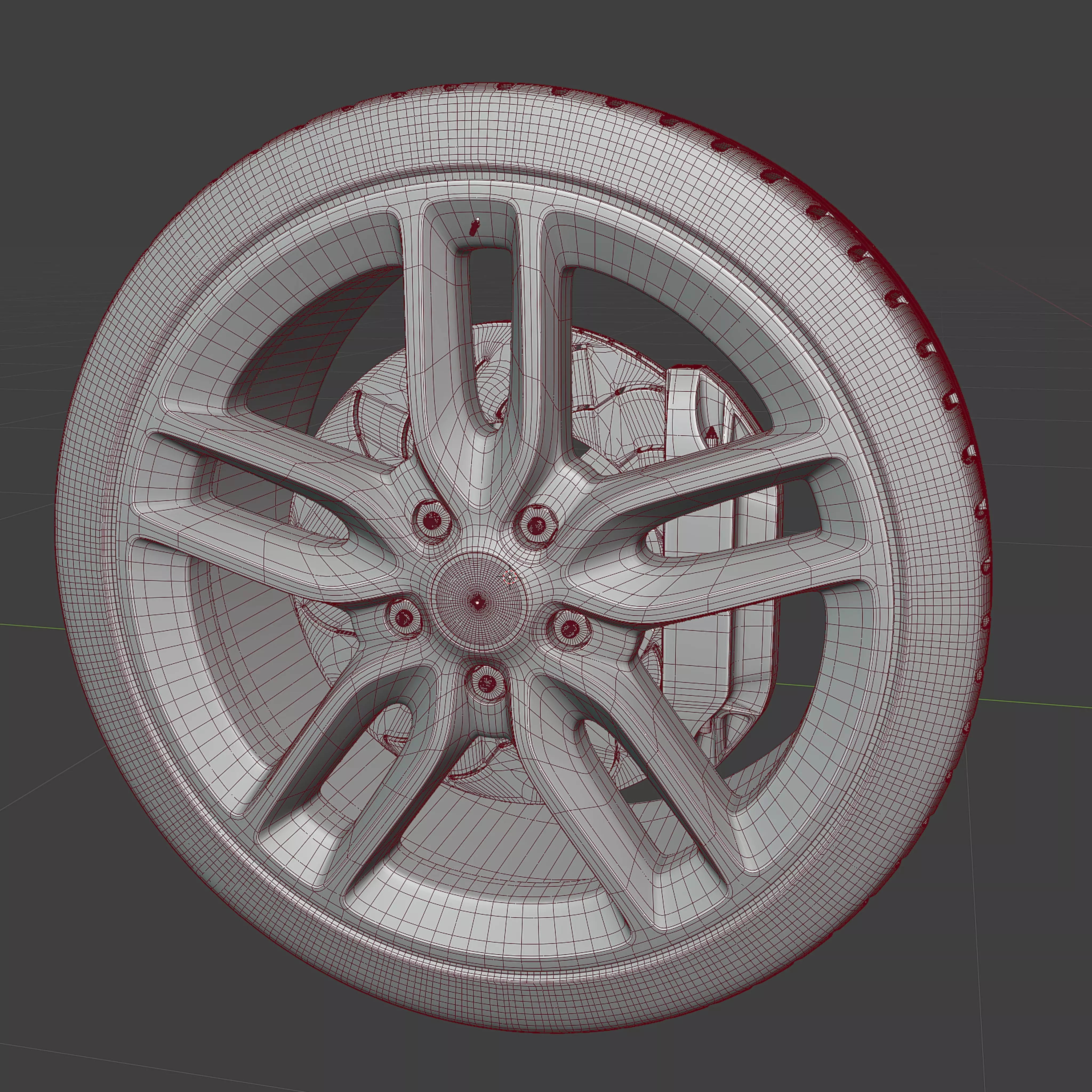 c rim tire 3D model_13