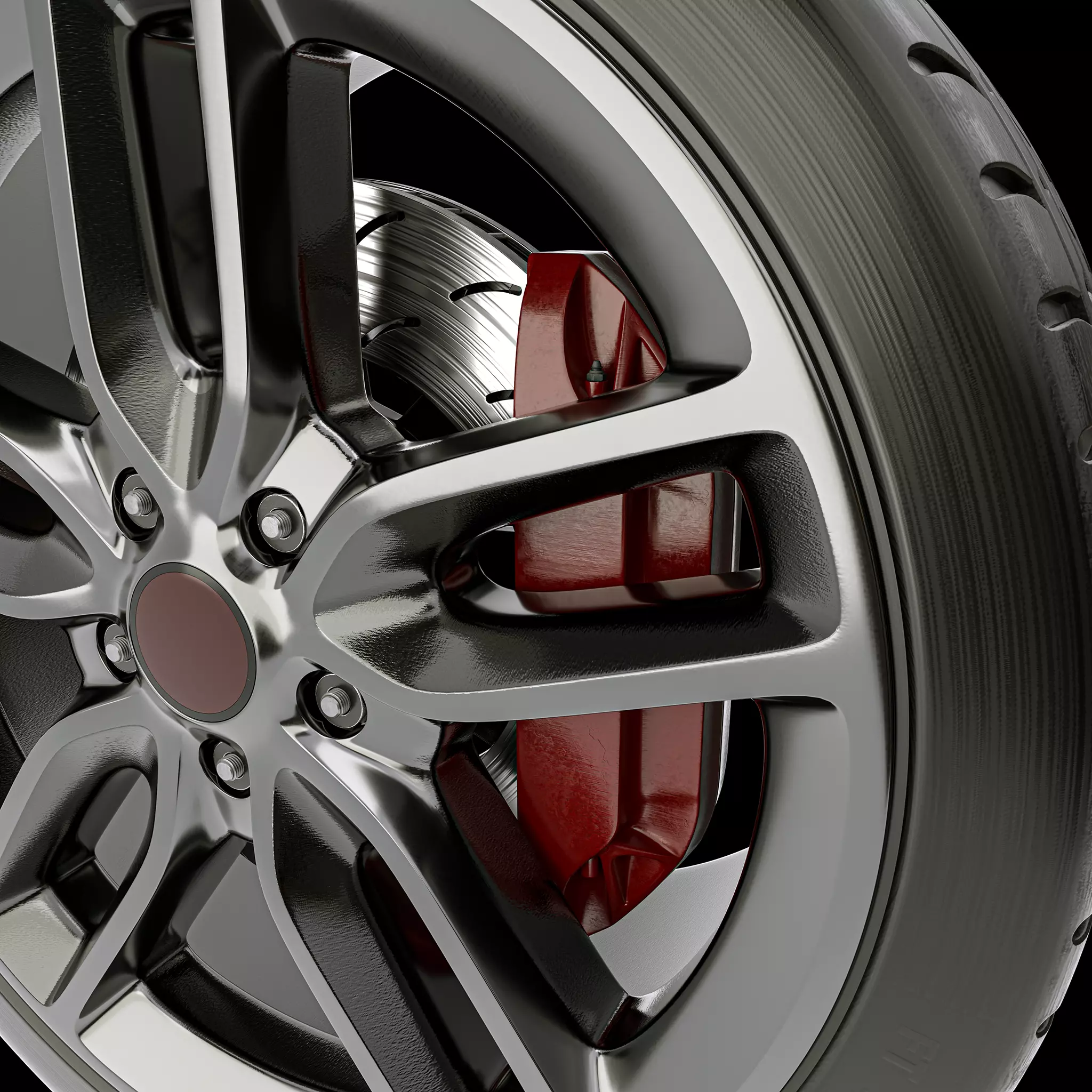 c rim tire 3D model_5