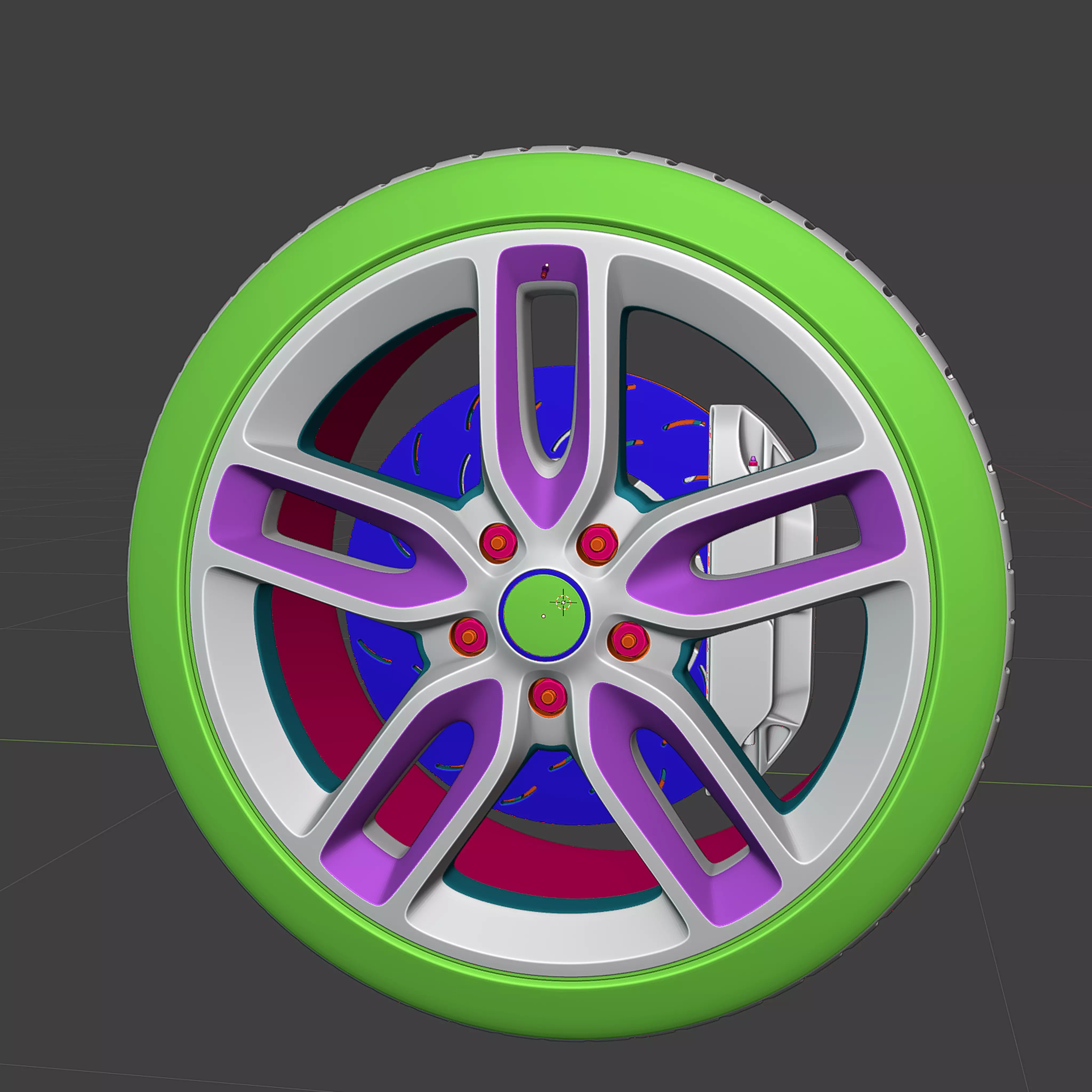 c rim tire 3D model_10