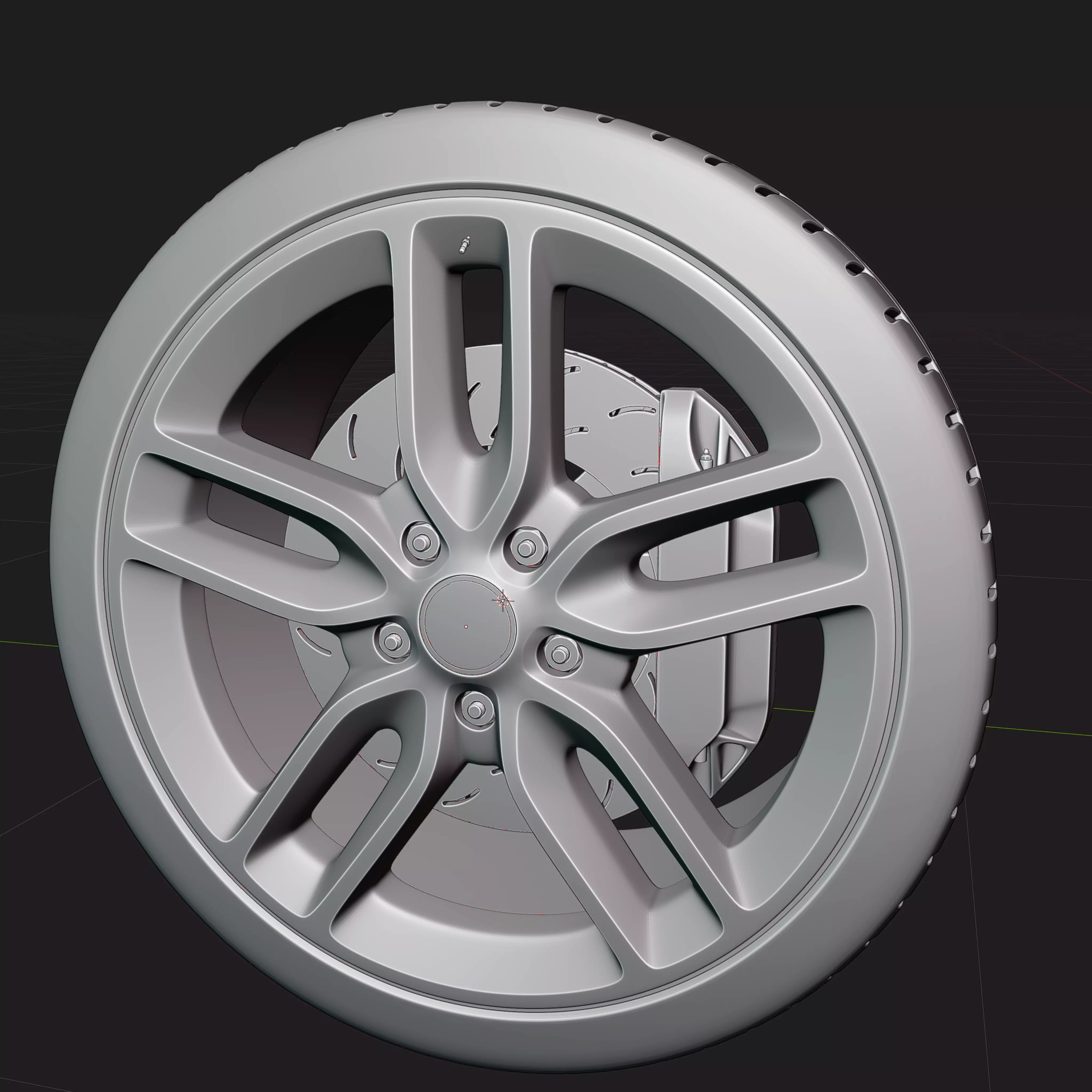 c rim tire 3D model_8