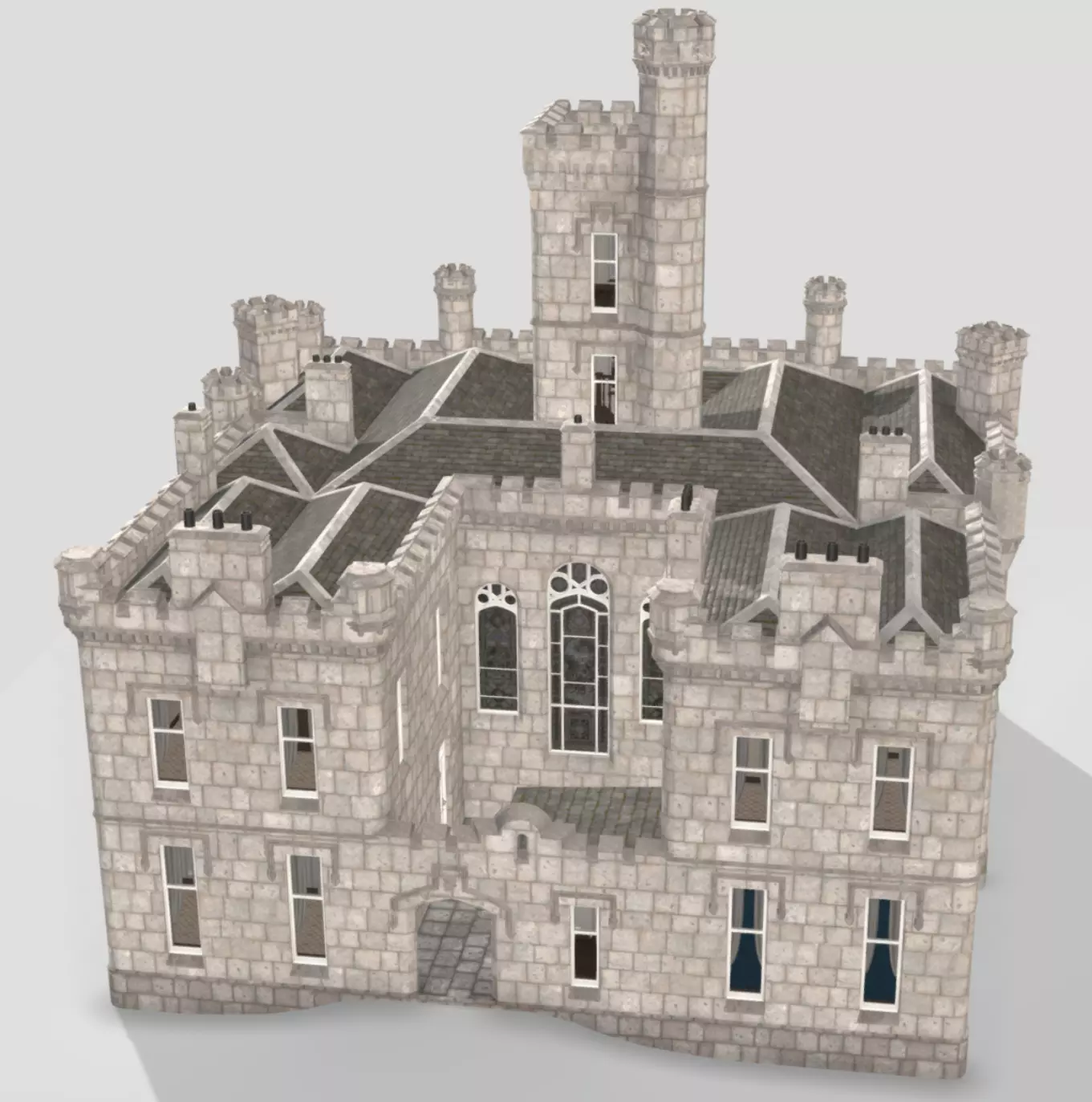 Dalmoak Castle Low-poly 3D model_4