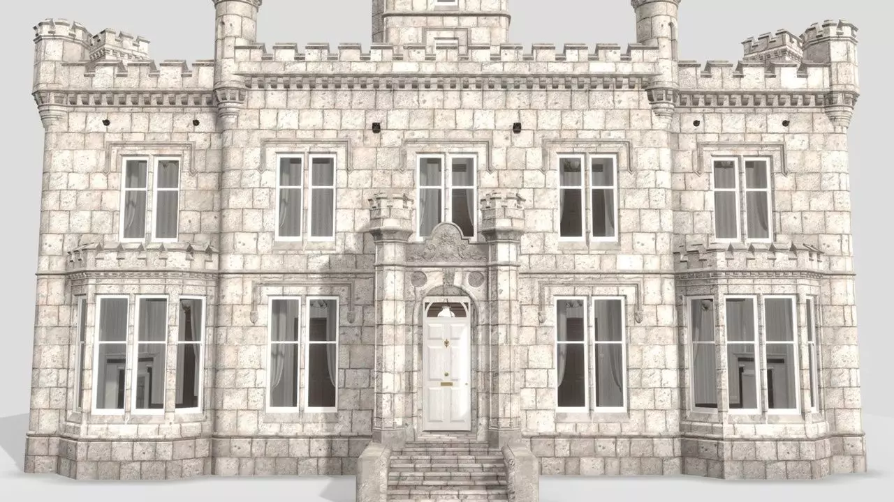 Dalmoak Castle Low-poly 3D model_0