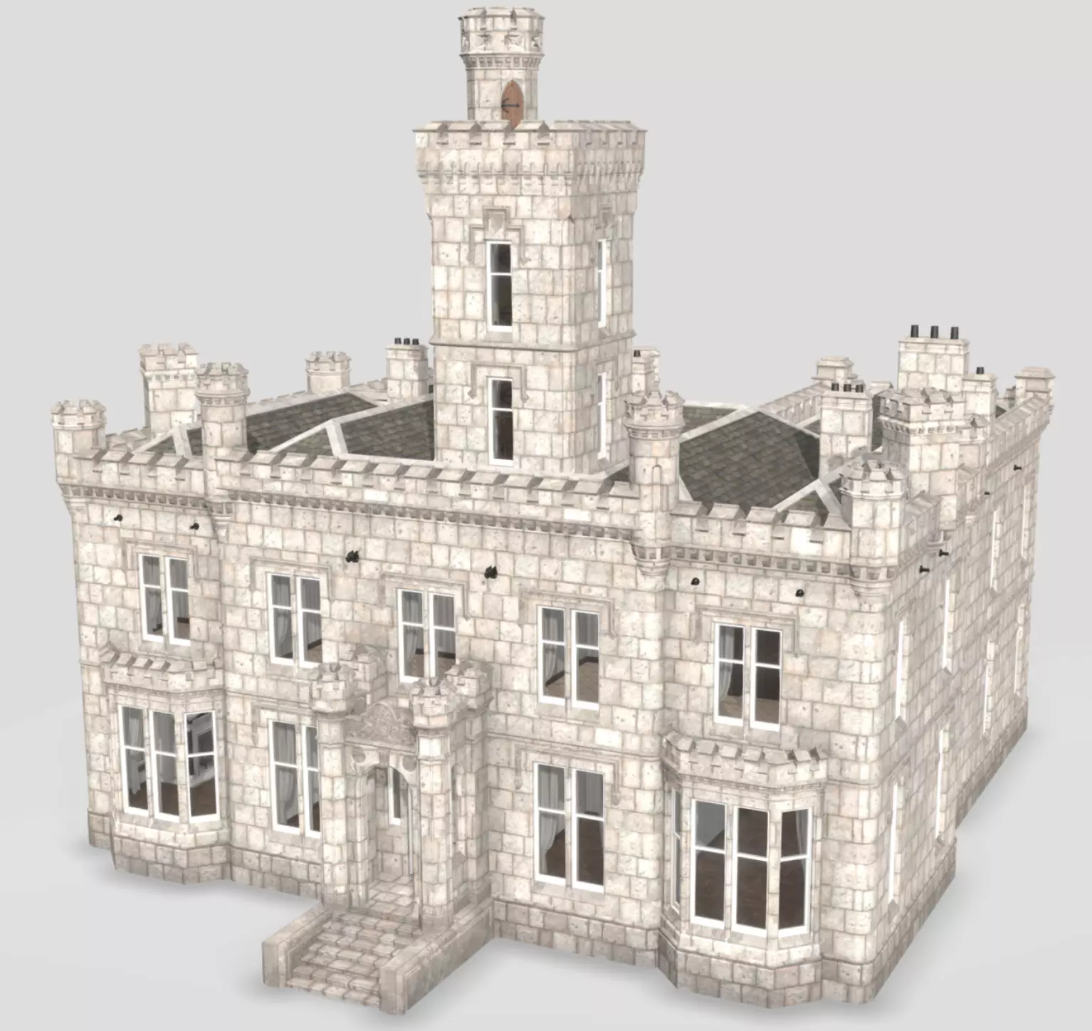 Dalmoak Castle Low-poly 3D model_1