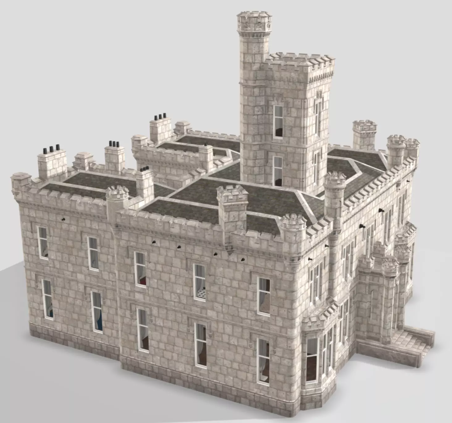 Dalmoak Castle Low-poly 3D model_2