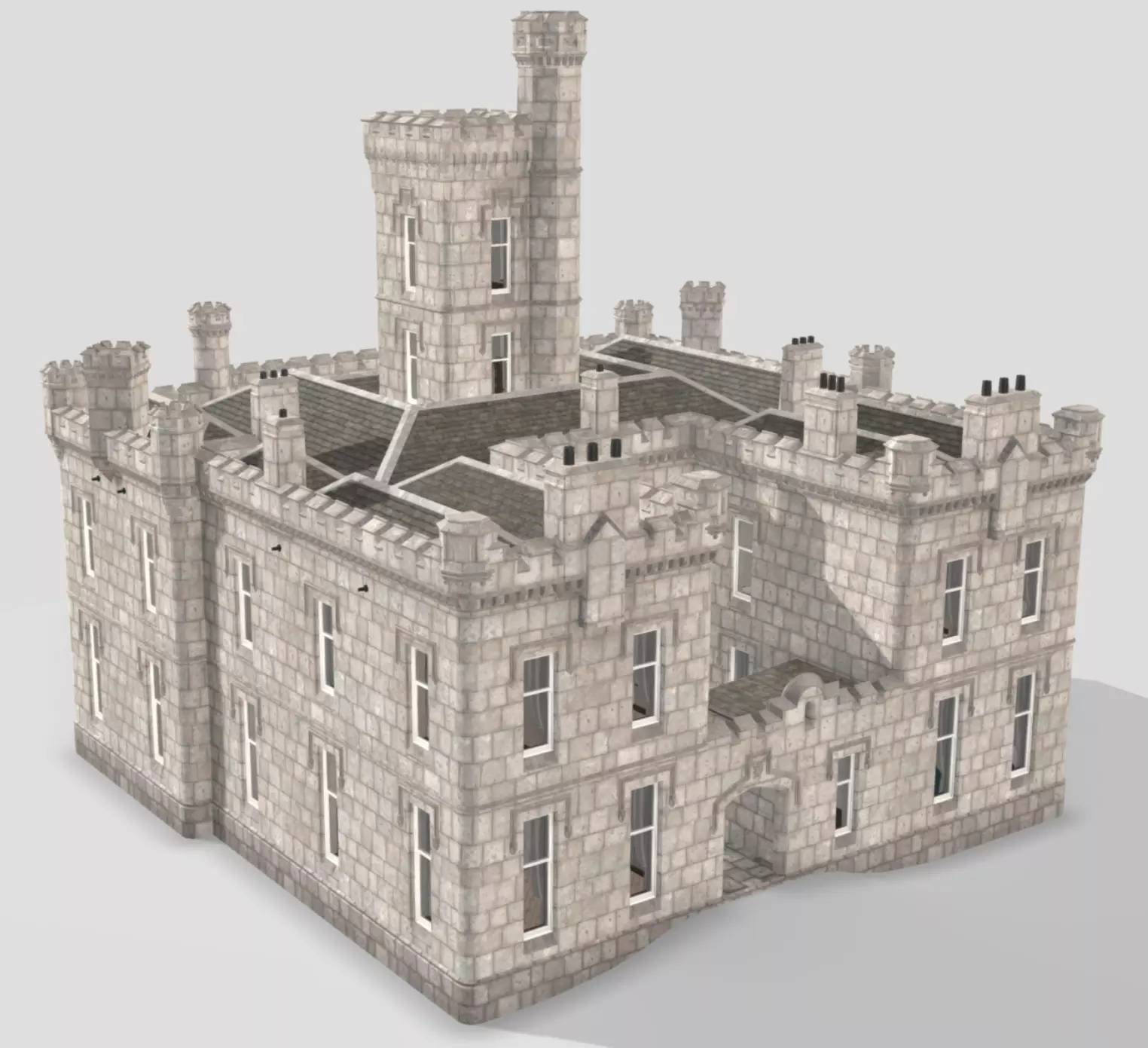 Dalmoak Castle Low-poly 3D model_3