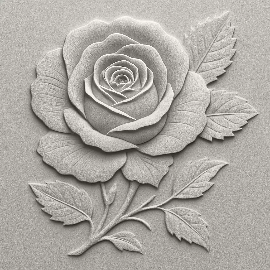 rose model for cnc 3D print model_0