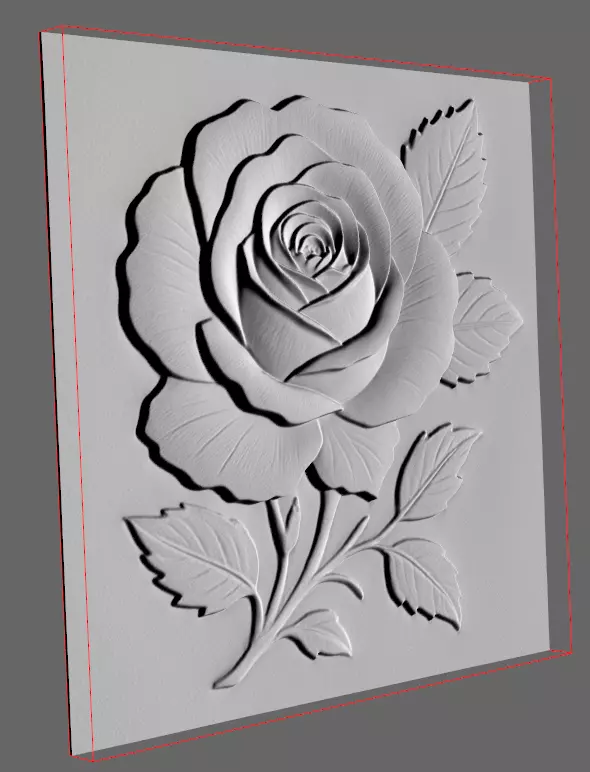 rose model for cnc 3D print model_1