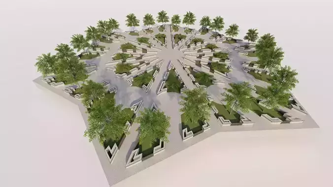 public park-Private Park Landscape 3D model