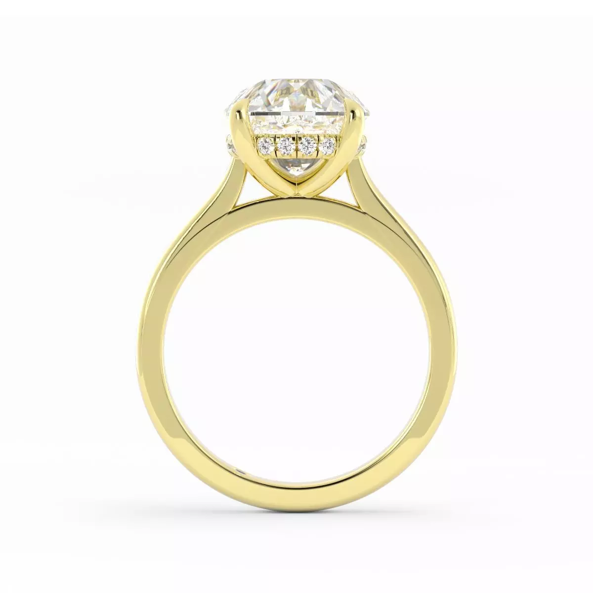 Chunky Band Round Diamond Solitaire With Hidden Halo 3DM 3D print model_2
