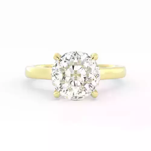 Chunky Band Round Diamond Solitaire With Hidden Halo 3DM