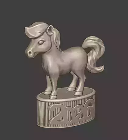 2026 Stylized Horse  3D Printable Decorative Sculpture