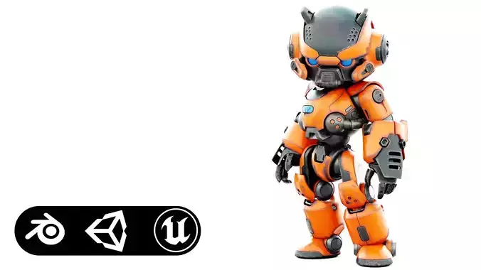 ROBO ZERO-M4  Rigged for Unreal Engine - Unity - MIXAMO