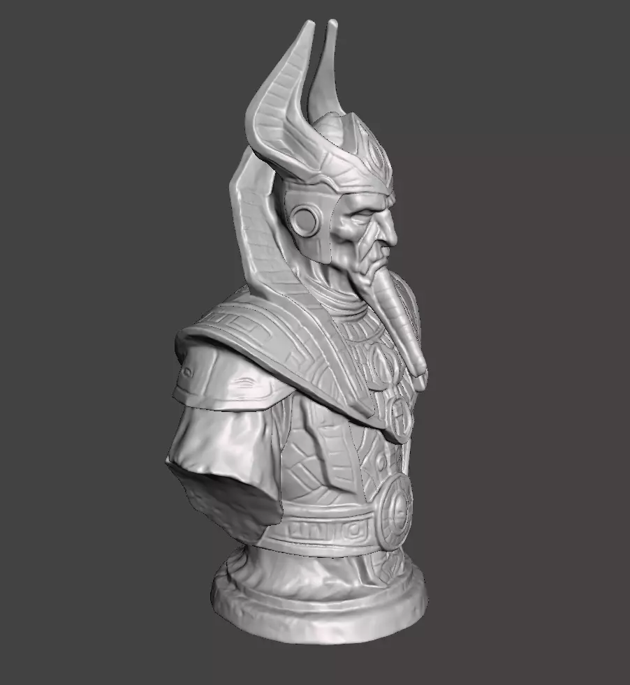 Stellar Hierophant Bust Ancient Egyptian Space Wizard 3D print model_3