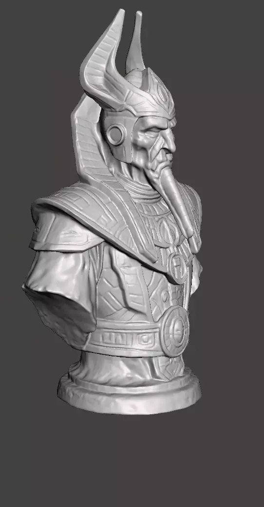 Stellar Hierophant Bust Ancient Egyptian Space Wizard 3D print model_37