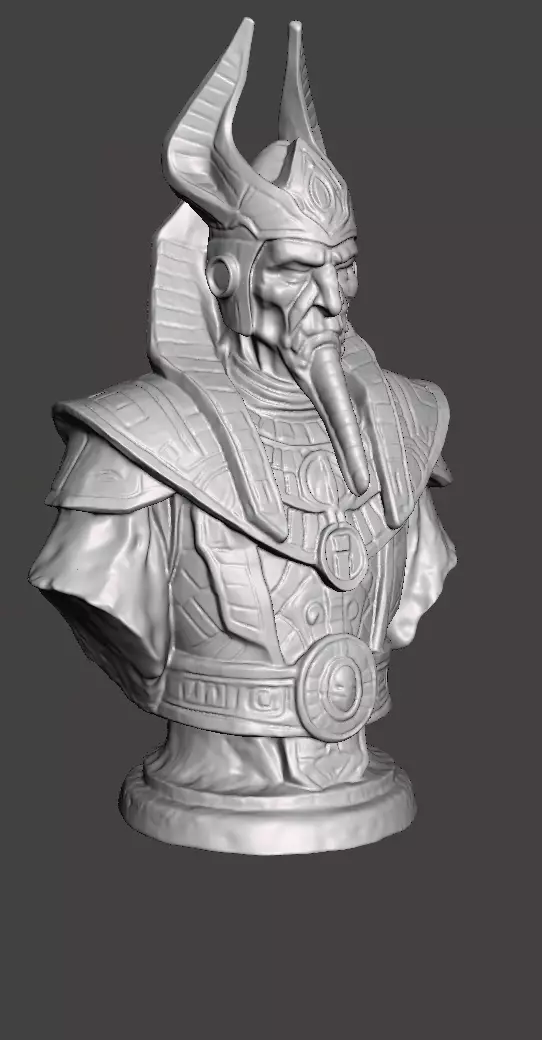 Stellar Hierophant Bust Ancient Egyptian Space Wizard 3D print model_43