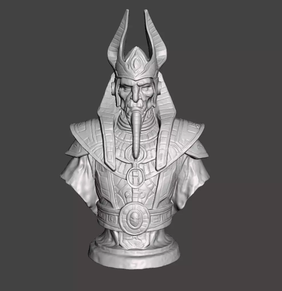 Stellar Hierophant Bust Ancient Egyptian Space Wizard 3D print model_2