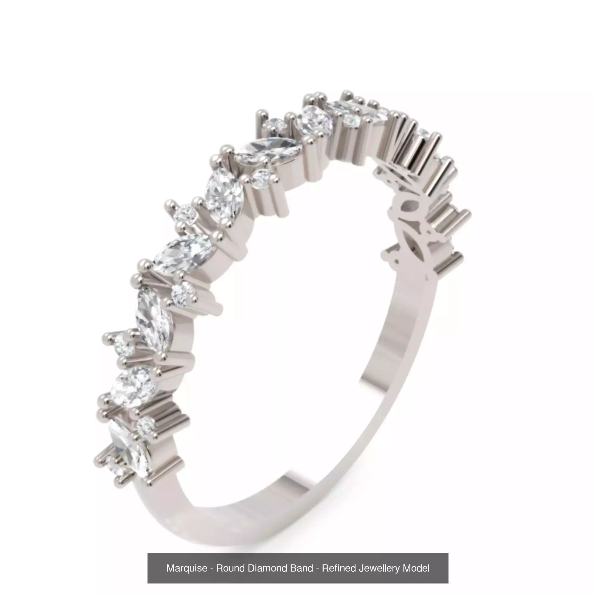 Marquise - Round Diamond Band Collection _1