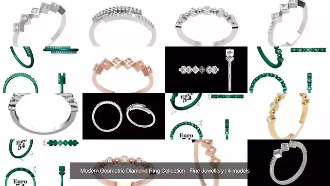 Modern Geometric Diamond Ring Collection - Fine Jewellery  Modern Geometric Diamond Ring Collection - Fine Jewellery