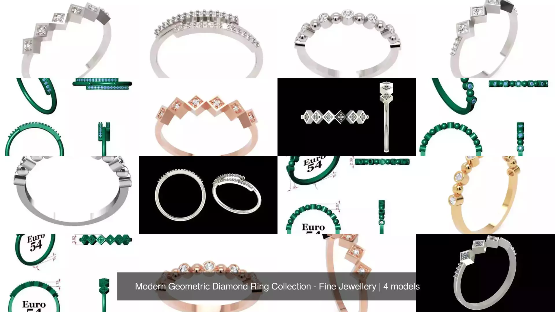 Modern Geometric Diamond Ring Collection - Fine Jewellery _0
