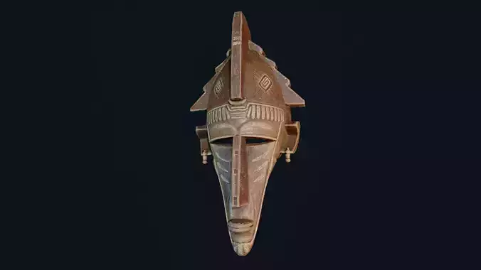 African Decor Mask 5 Low-poly 3D model