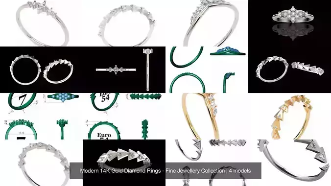 Modern 14K Gold Diamond Rings - Fine Jewellery Collection