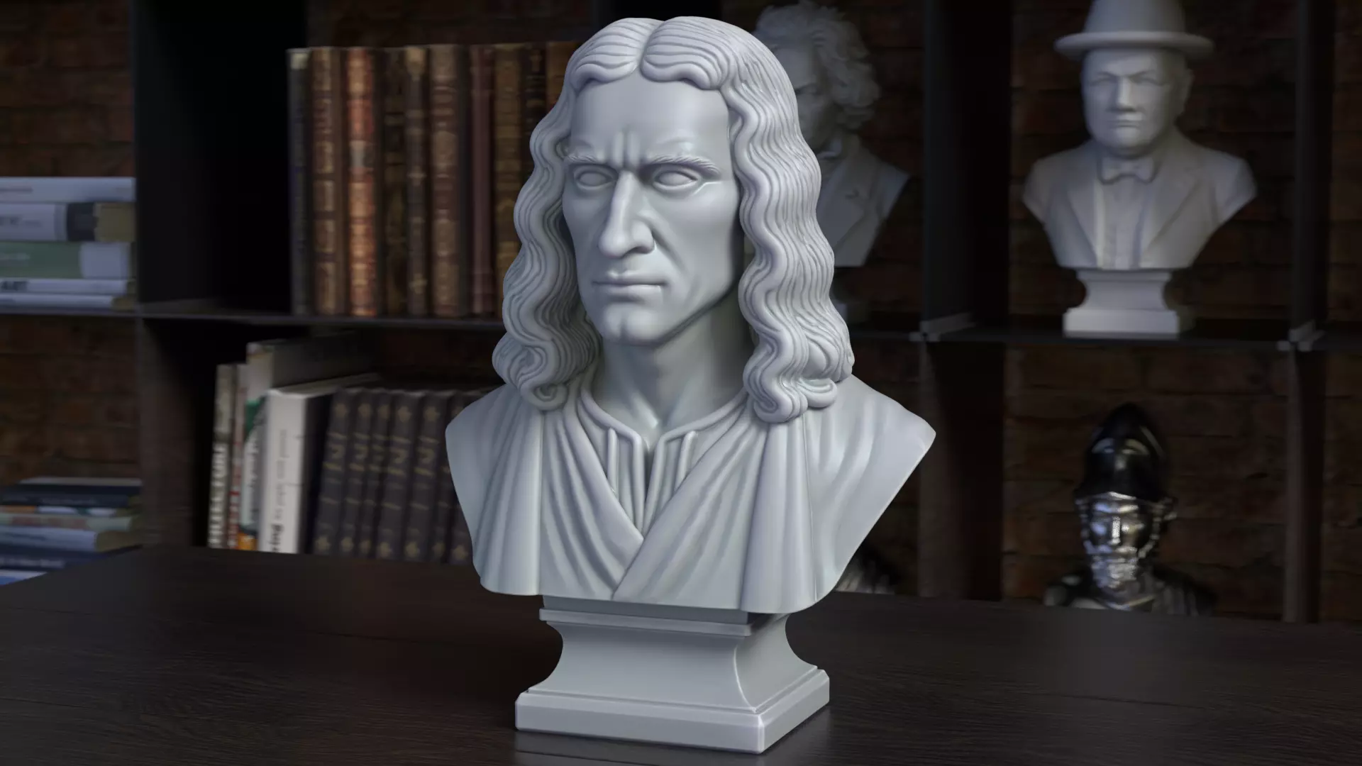 Isaac Newton Bust Scientific Visionary 3D Printable STL File 3D print model