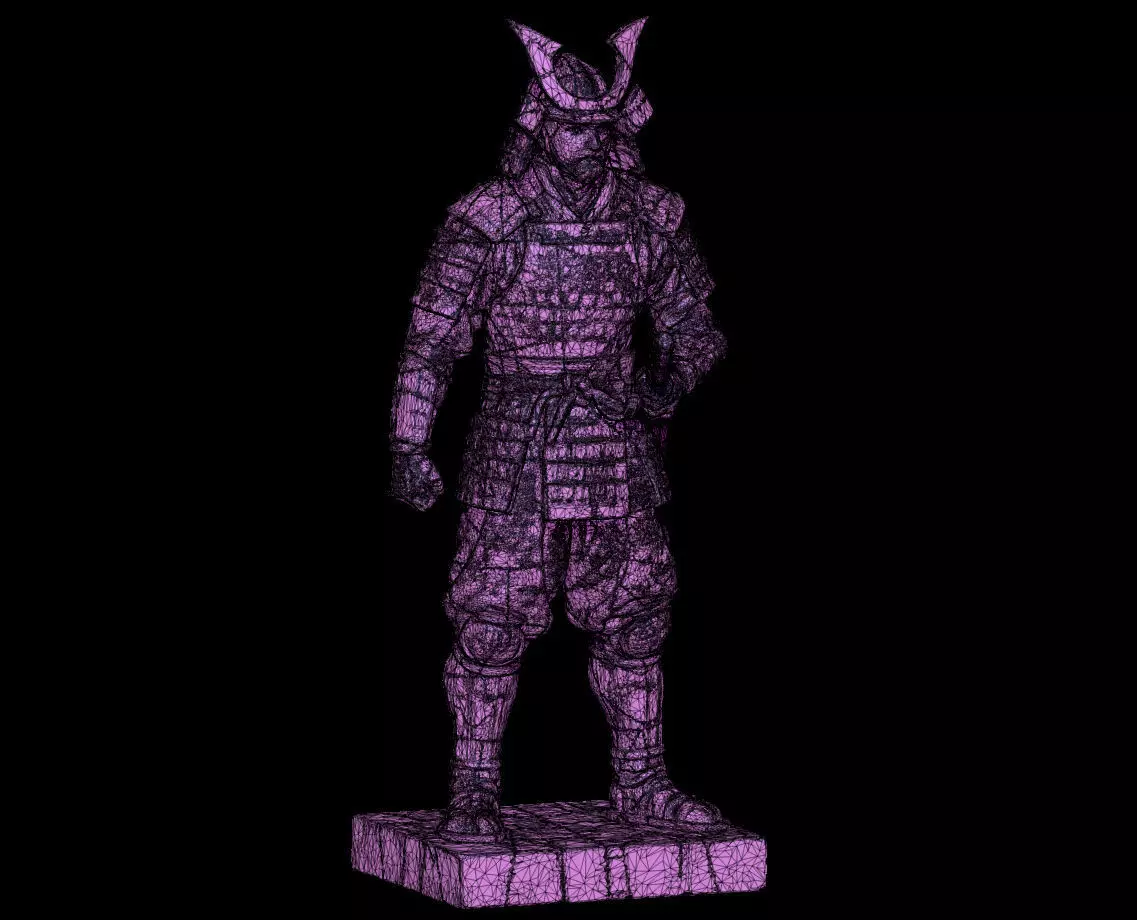 Samurai Warrior Statue Japanese Dozo Katana 3D print model_7